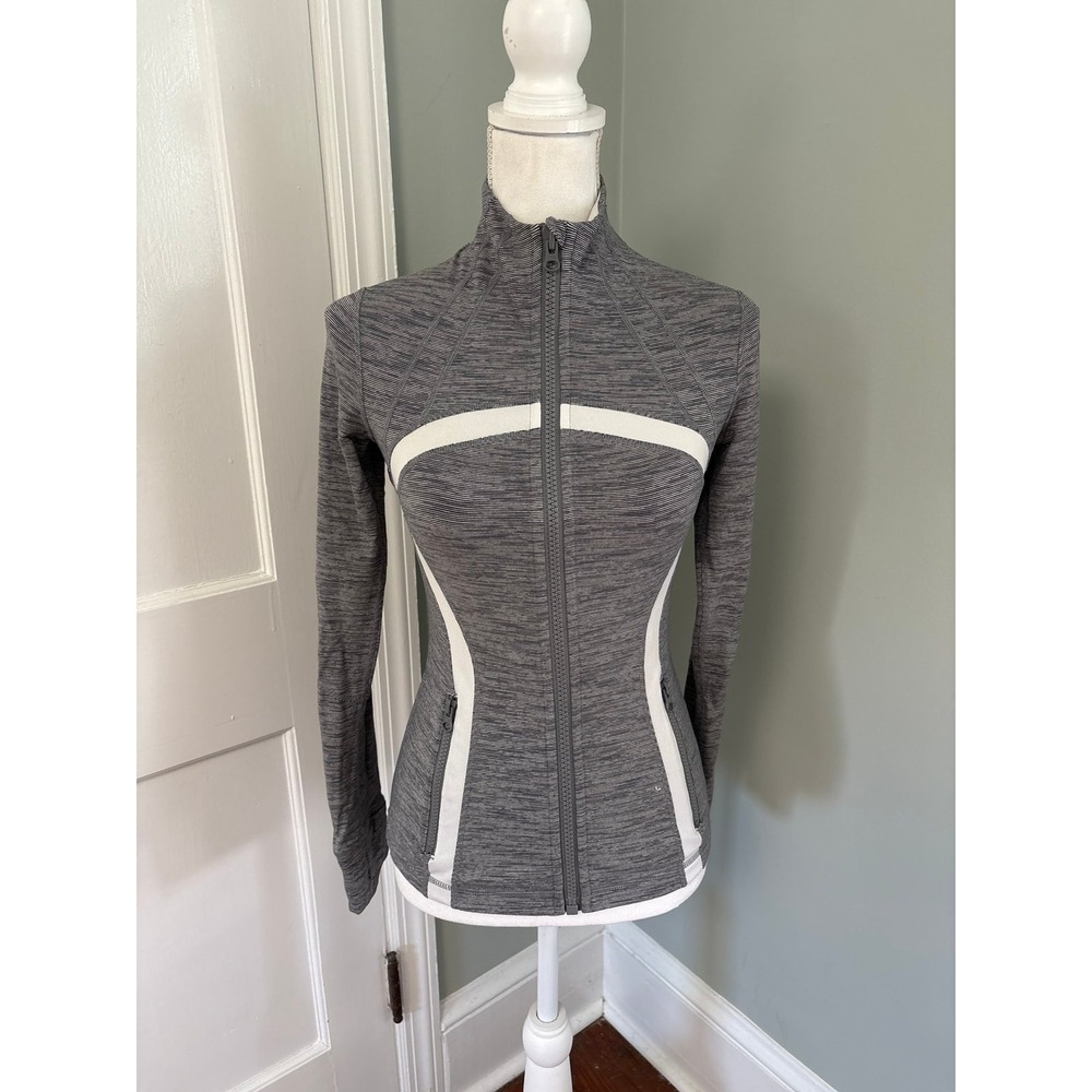 Lululemon Athletica Define Grey/Whiteโ Full Zip Jacket Size 4 Magnum Space Dye